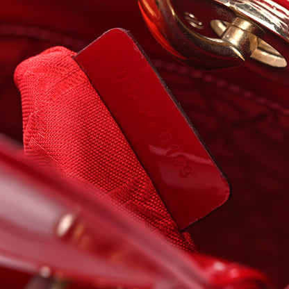 Christian Dior Patent Cannage Mini Lady Dior Red 7 of 11