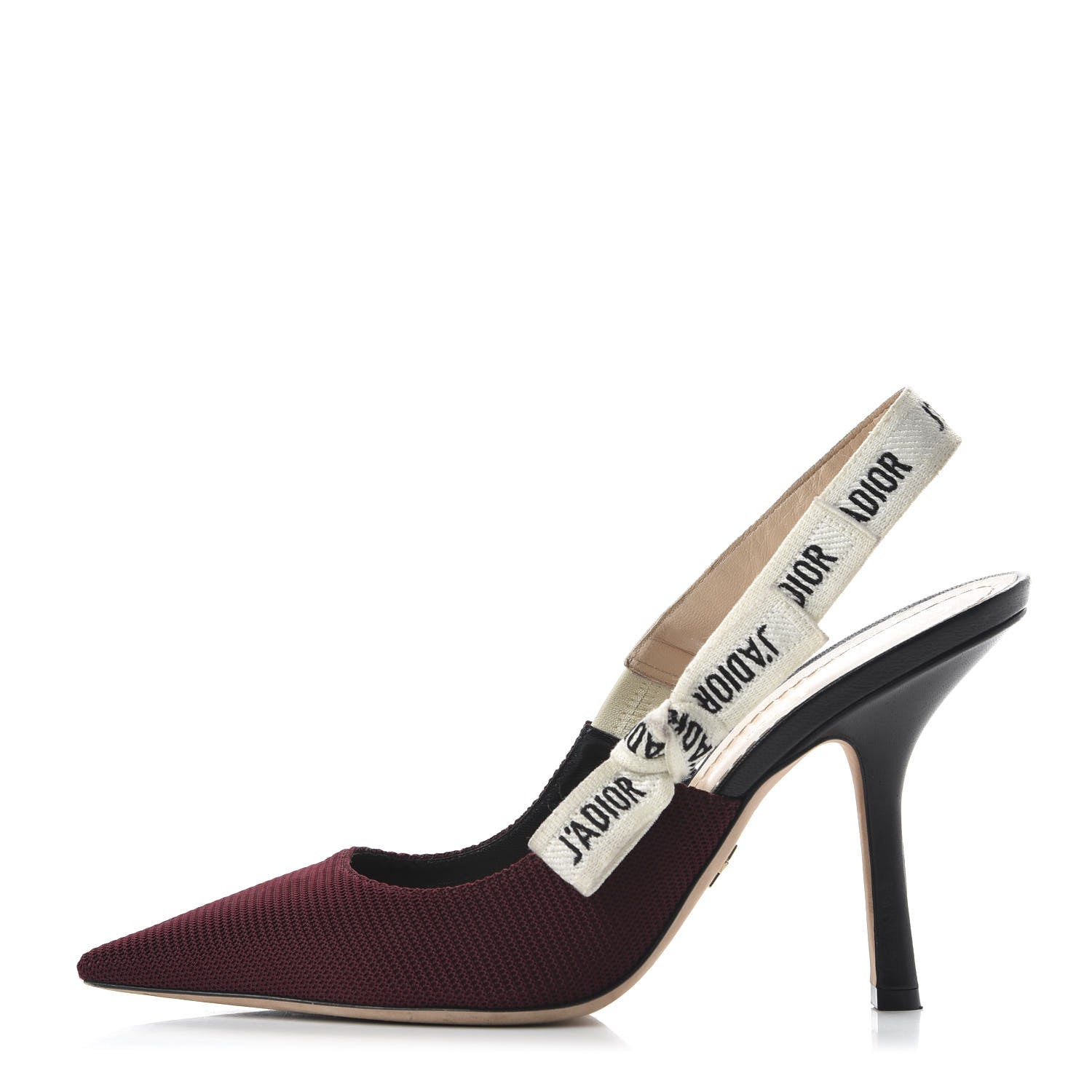 Christian Dior Technical Canvas Ribbon J'Adior Slingback 100mm Pumps 40.5 Rouge Black 1 of 9
