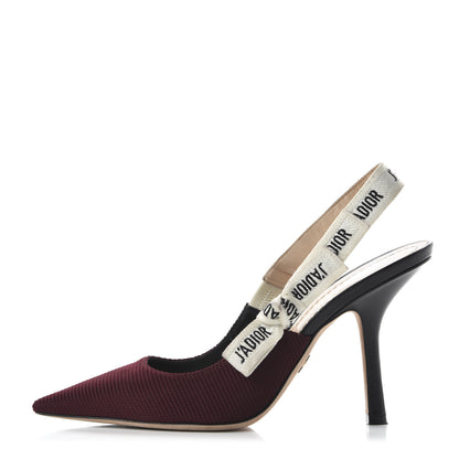 Christian Dior Technical Canvas Ribbon J'Adior Slingback 100mm Pumps 40.5 Rouge Black 1 of 9