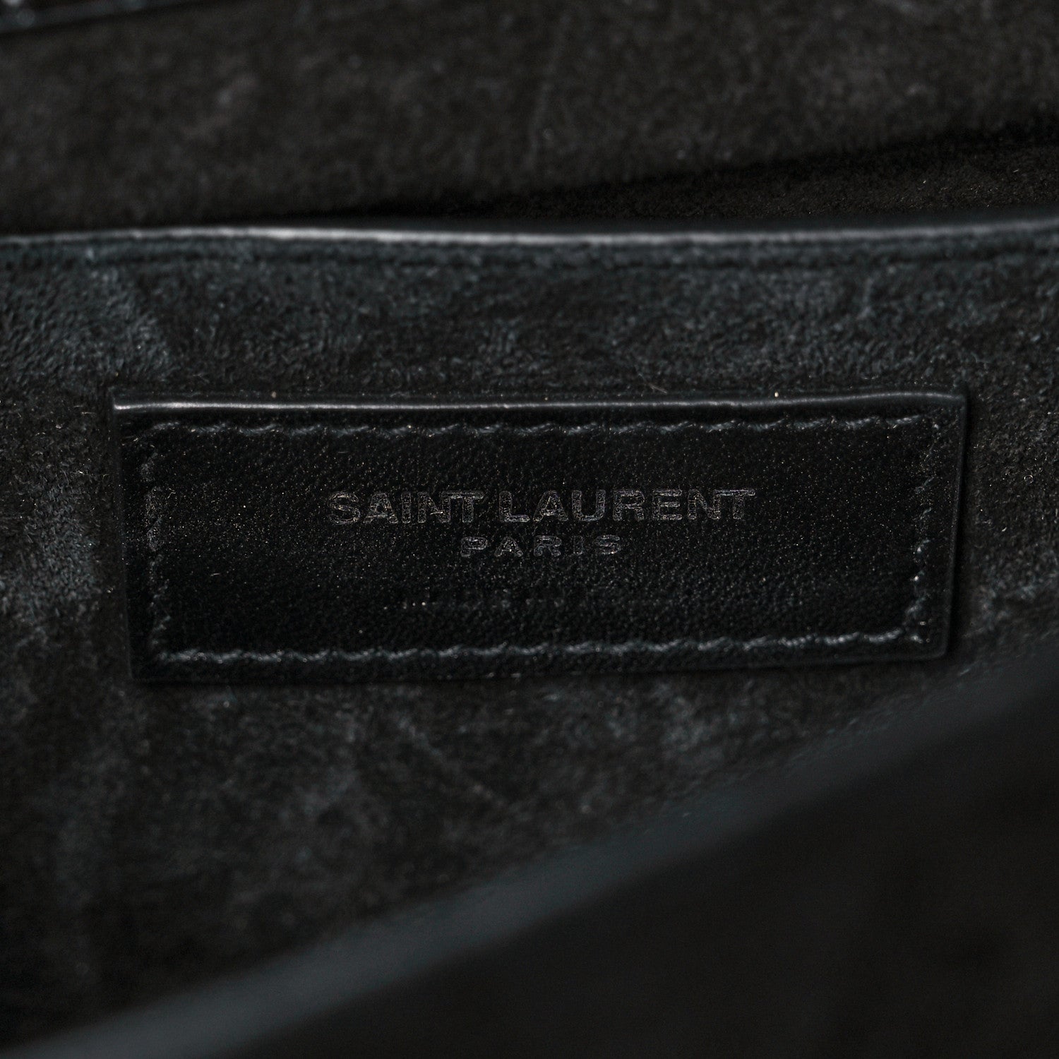 Saint Laurent Calfskin Crocodile Embossed Large Monogram Sunset Black 6 of 10