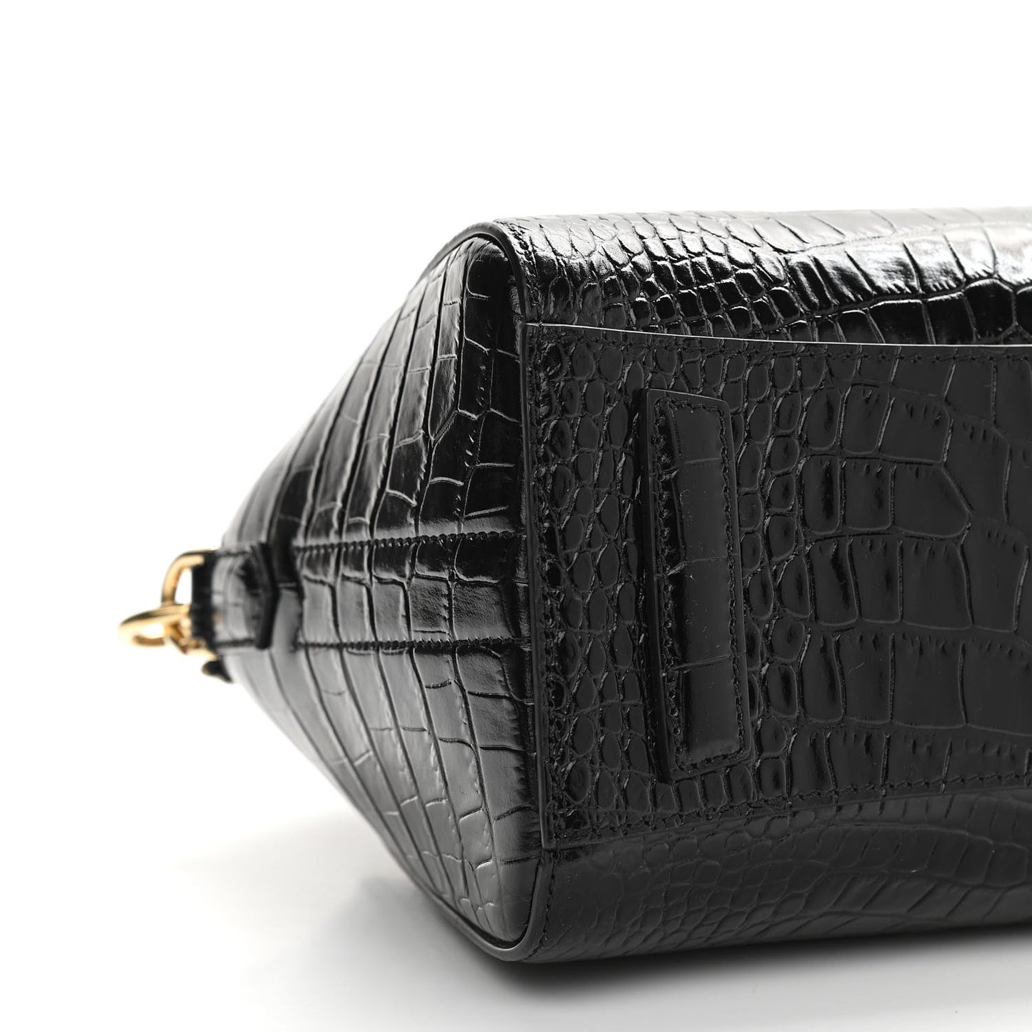 Calfskin Crocodile Embossed Mini Antigona Black