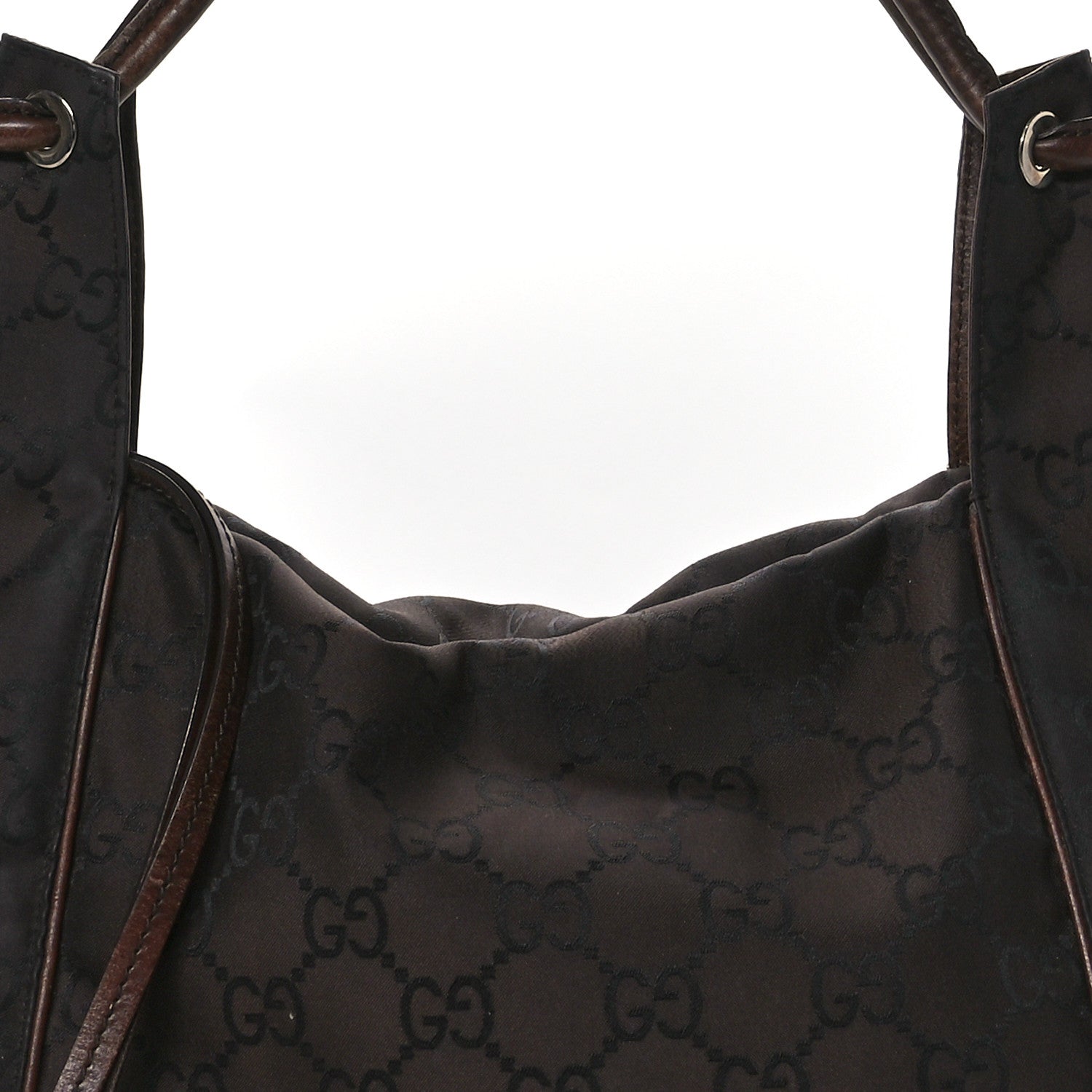 Gucci Nylon Monogram Hobo Bag Brown 8 of 11