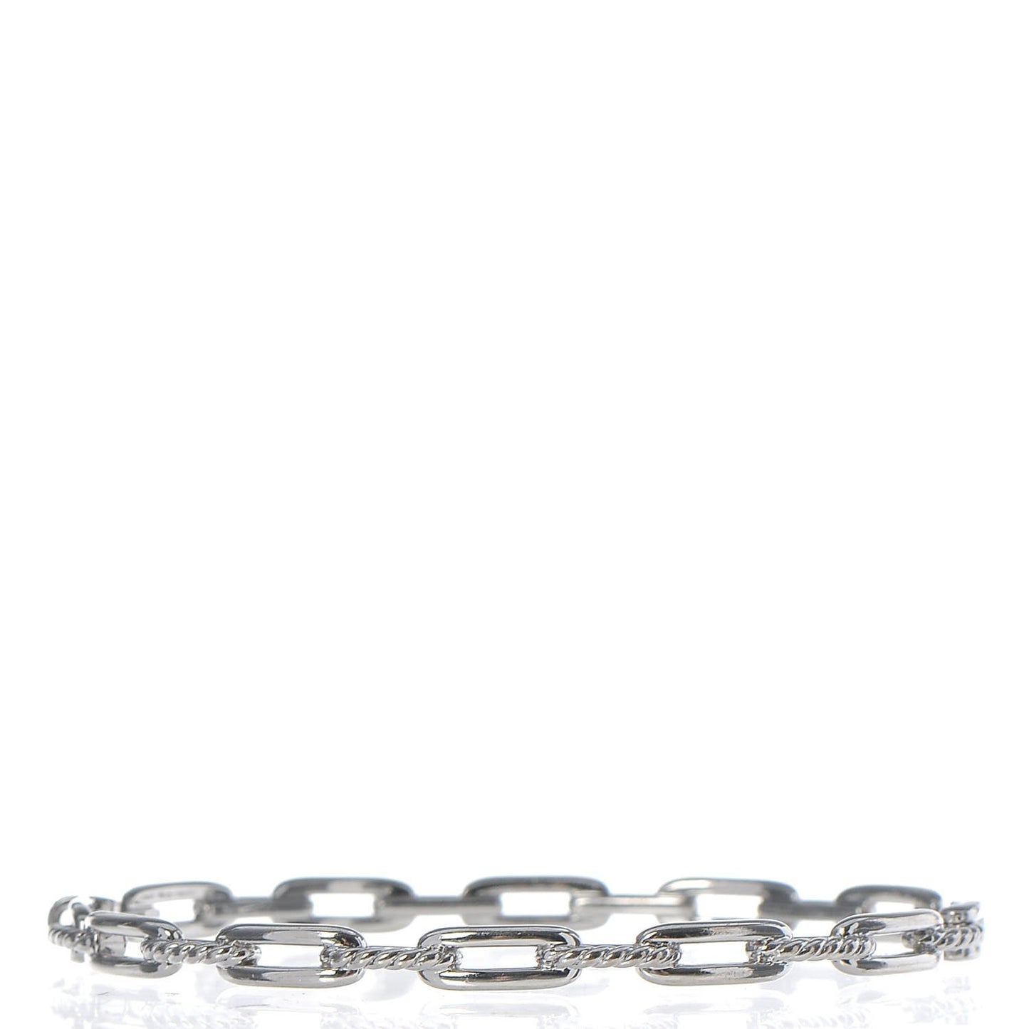18K White Gold Diamond 4mm Stax Chain Link Bracelet