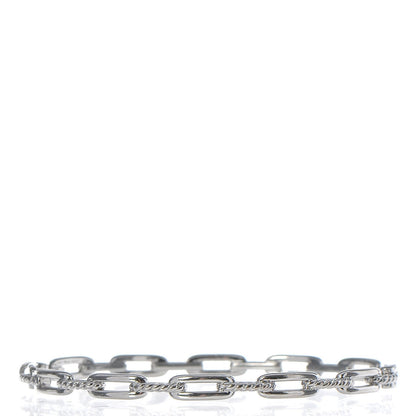 David Yurman 18K White Gold Diamond 4mm Stax Chain Link Bracelet 3 of 5