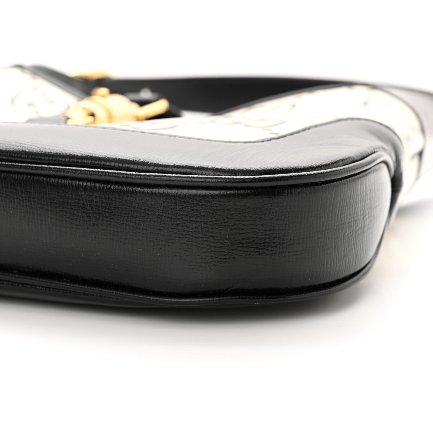 Azalea Calfskin GG Monogram Bi-Color Debossed Small Jackie 1961 Hobo Mystic White Black