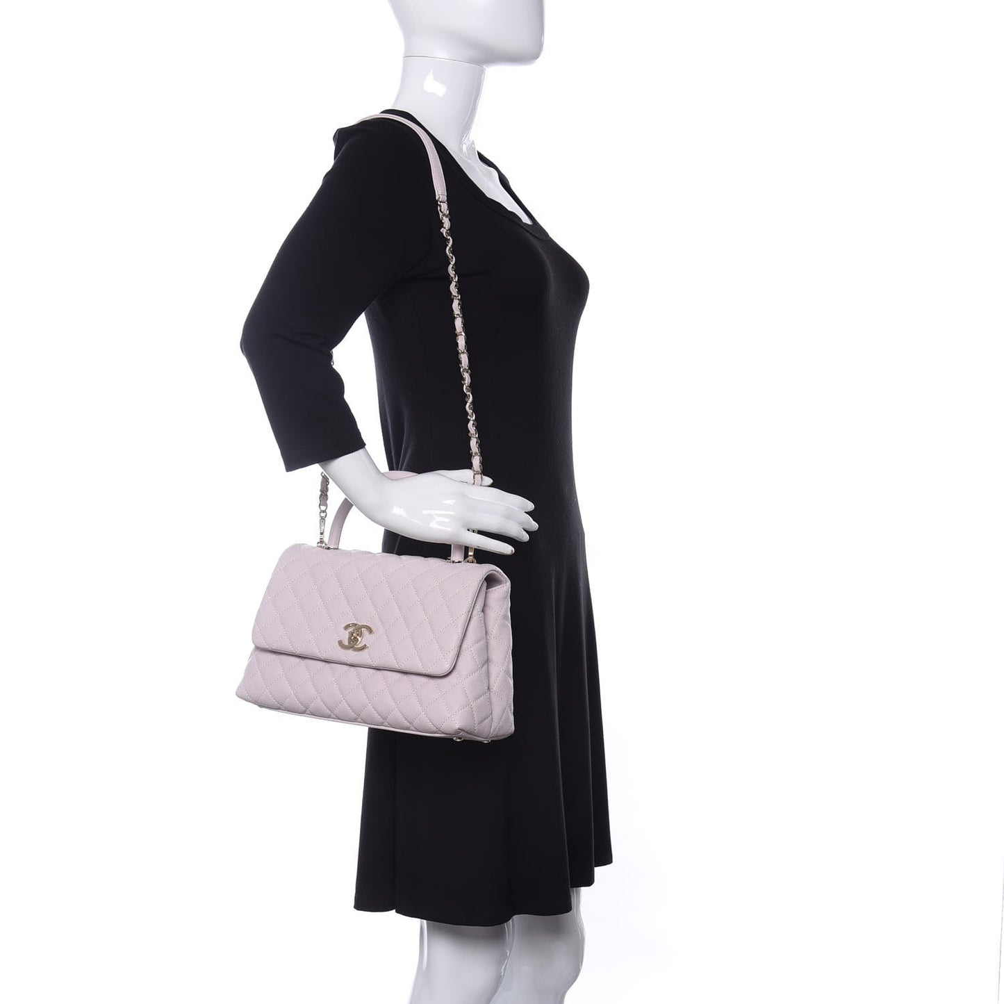 Caviar Quilted Small Coco Handle Flap Lilas Lilac