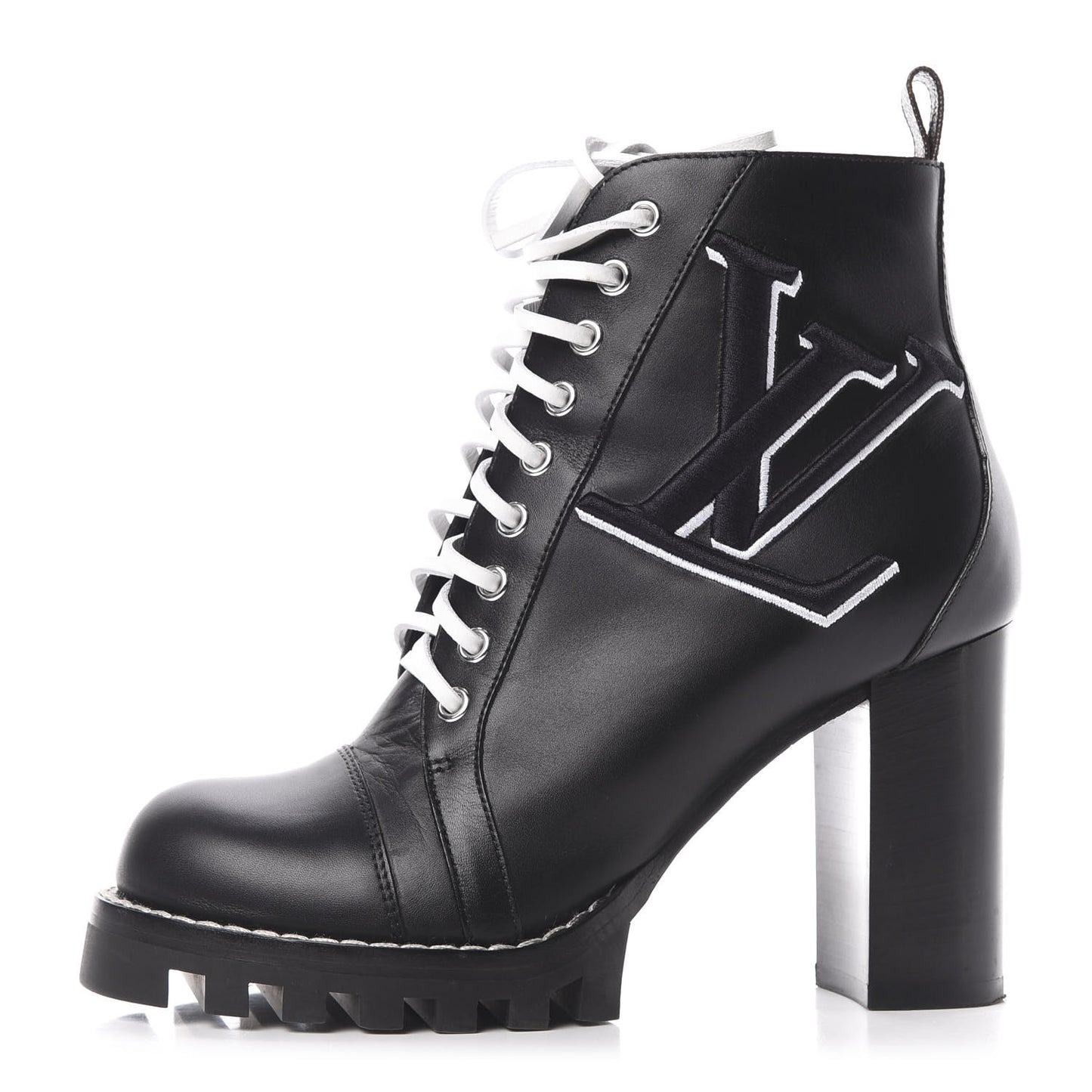 Calfskin Star Trail Ankle Boots 39 Black