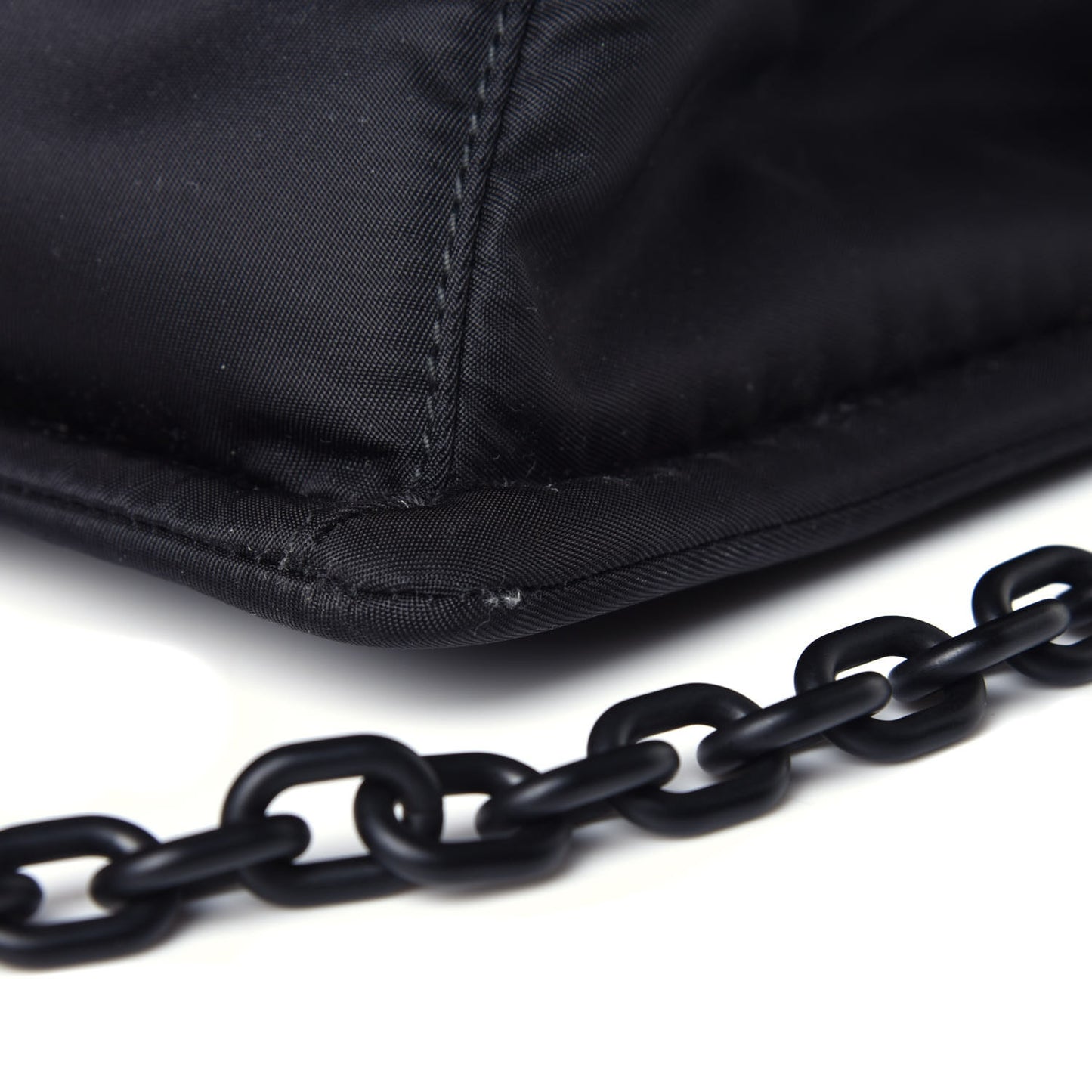 Nylon Tessuto Chain Shoulder Bag Black