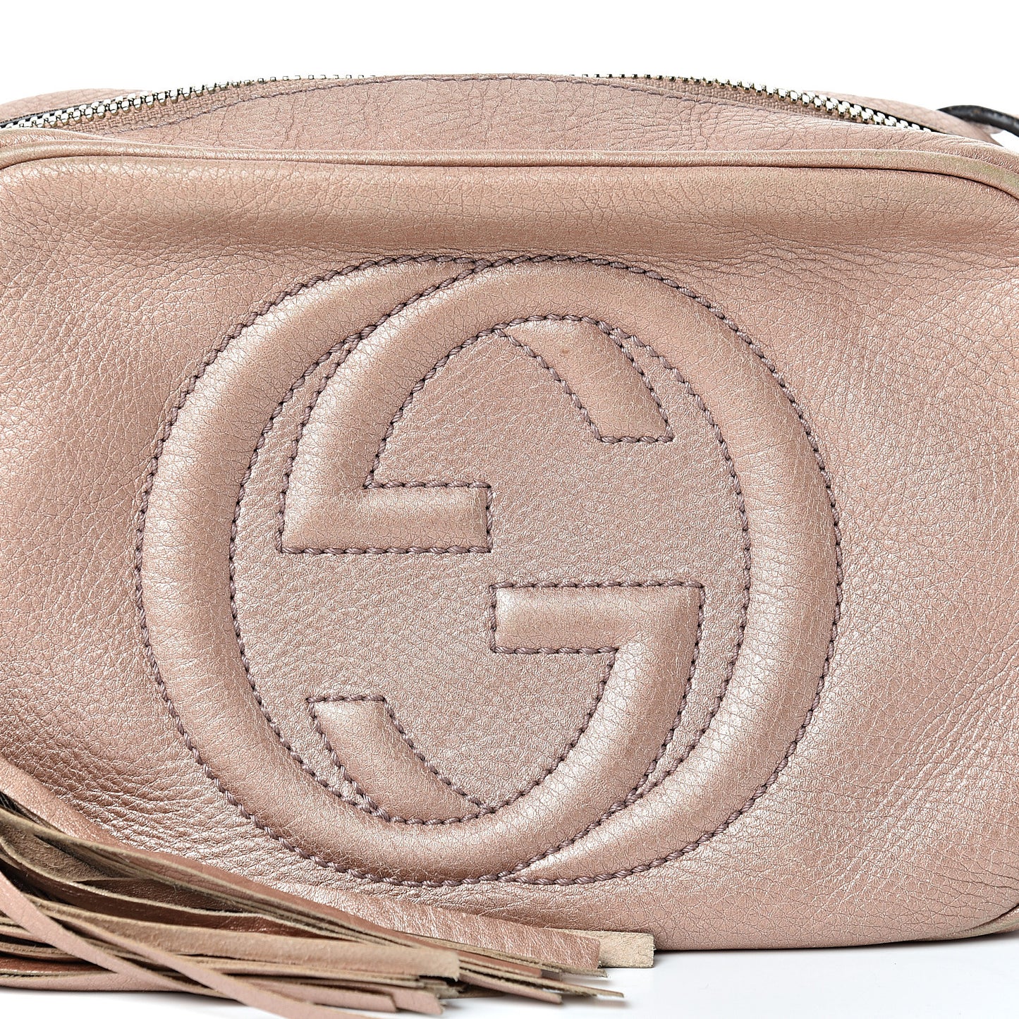 Metallic Pebbled Calfskin Small Soho Disco Bag Pink