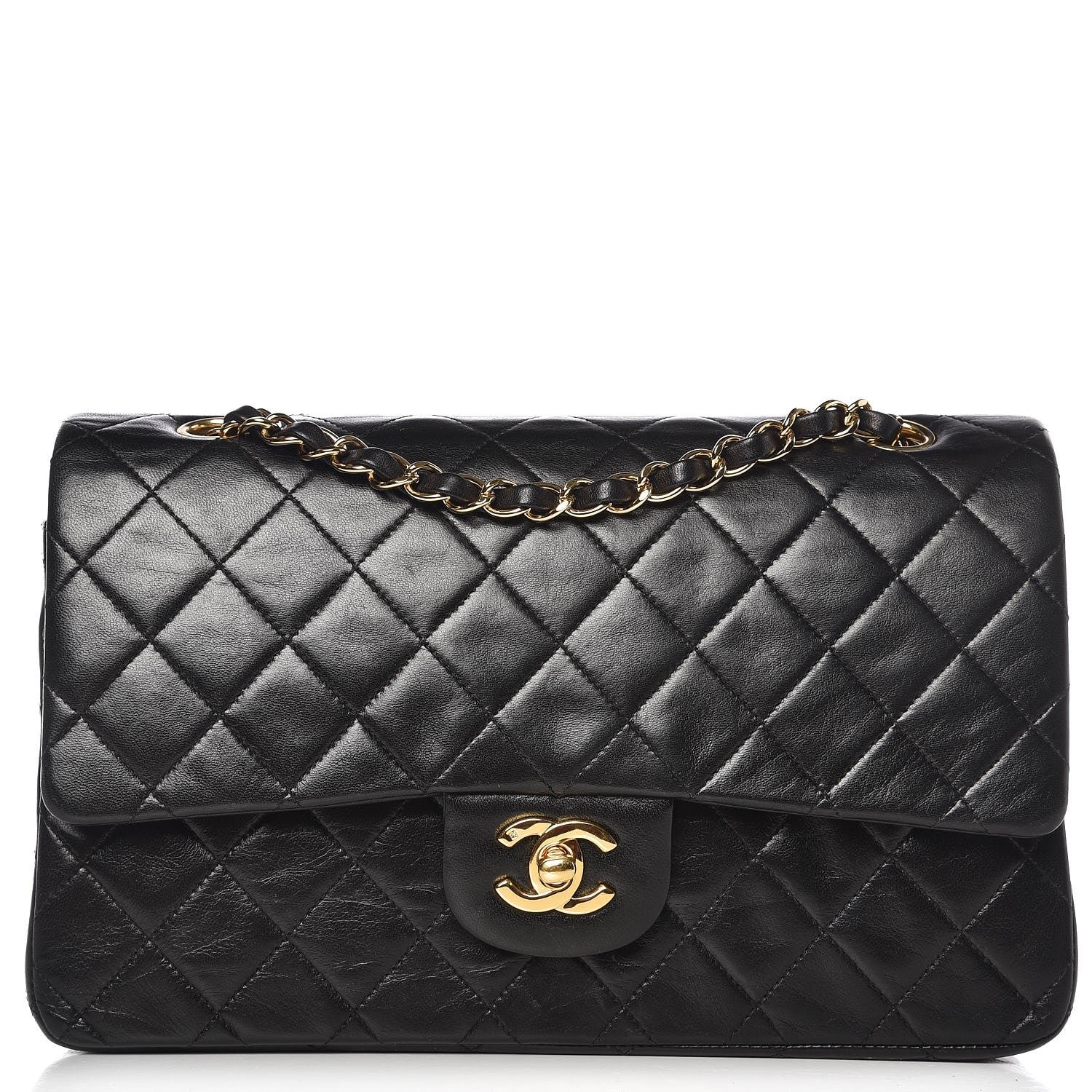 Chanel Lambskin Quilted Medium Double Flap Black 1 of 11