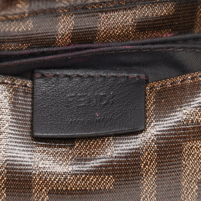 Fendi Glazed Fabric FF 1974 Nano Baguette Belt Charm Mogano Panna 6 of 10