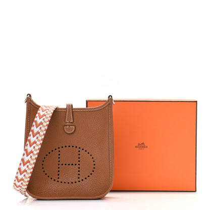 Hermes Taurillon Clemence Allegro Evelyne TPM Gold Cornaline White 12 of 12