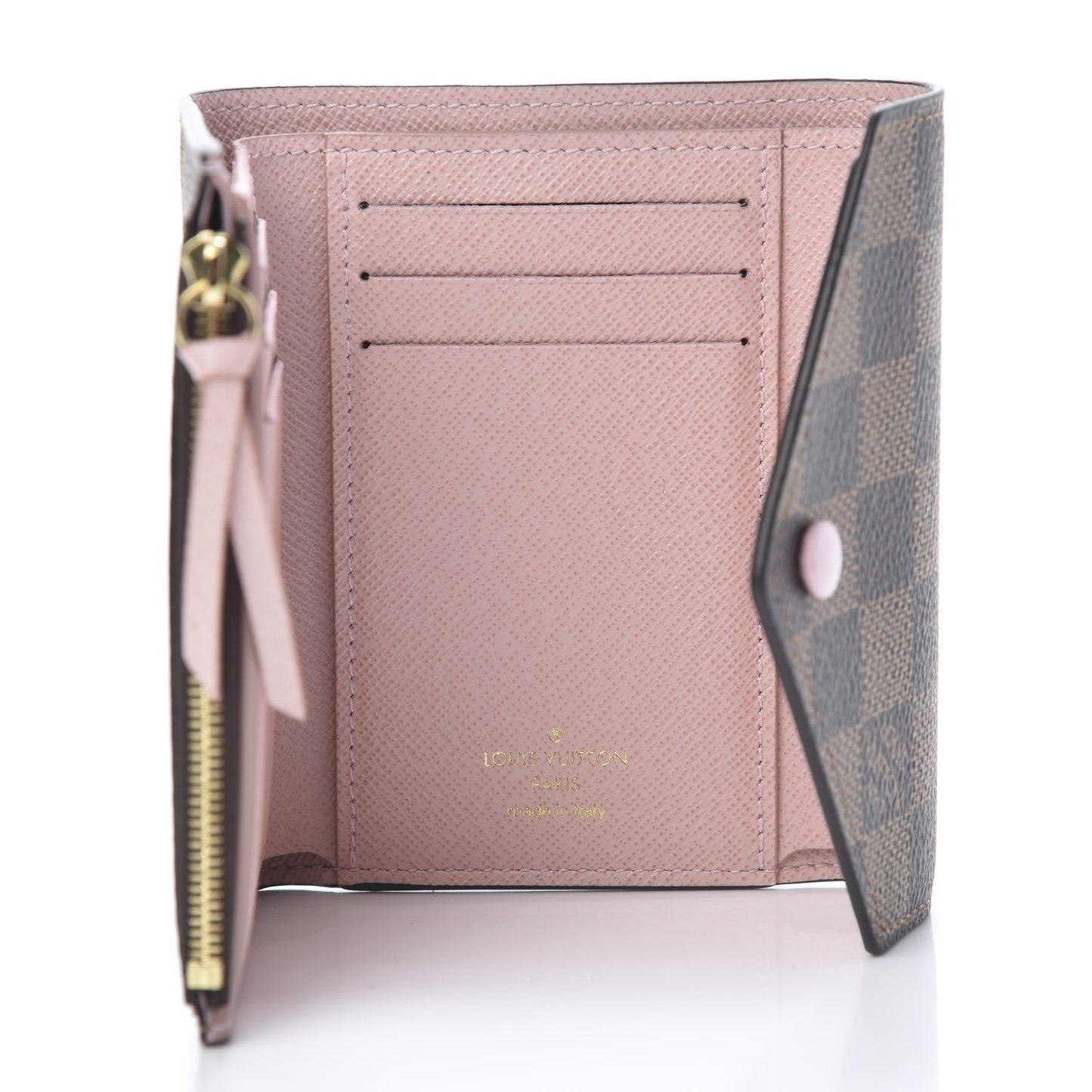 Damier Ebene Victorine Wallet Rose Ballerine