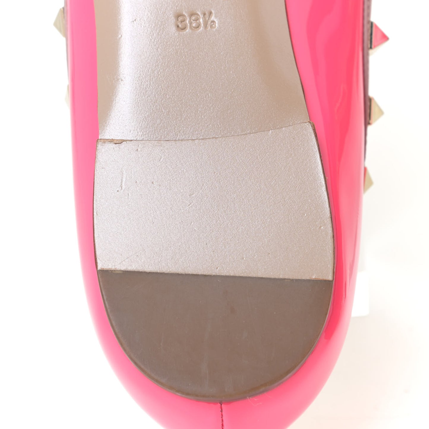 Patent Nappa Rockstud Ballerina Flats 38.5 Fuxia Fluo Poudre