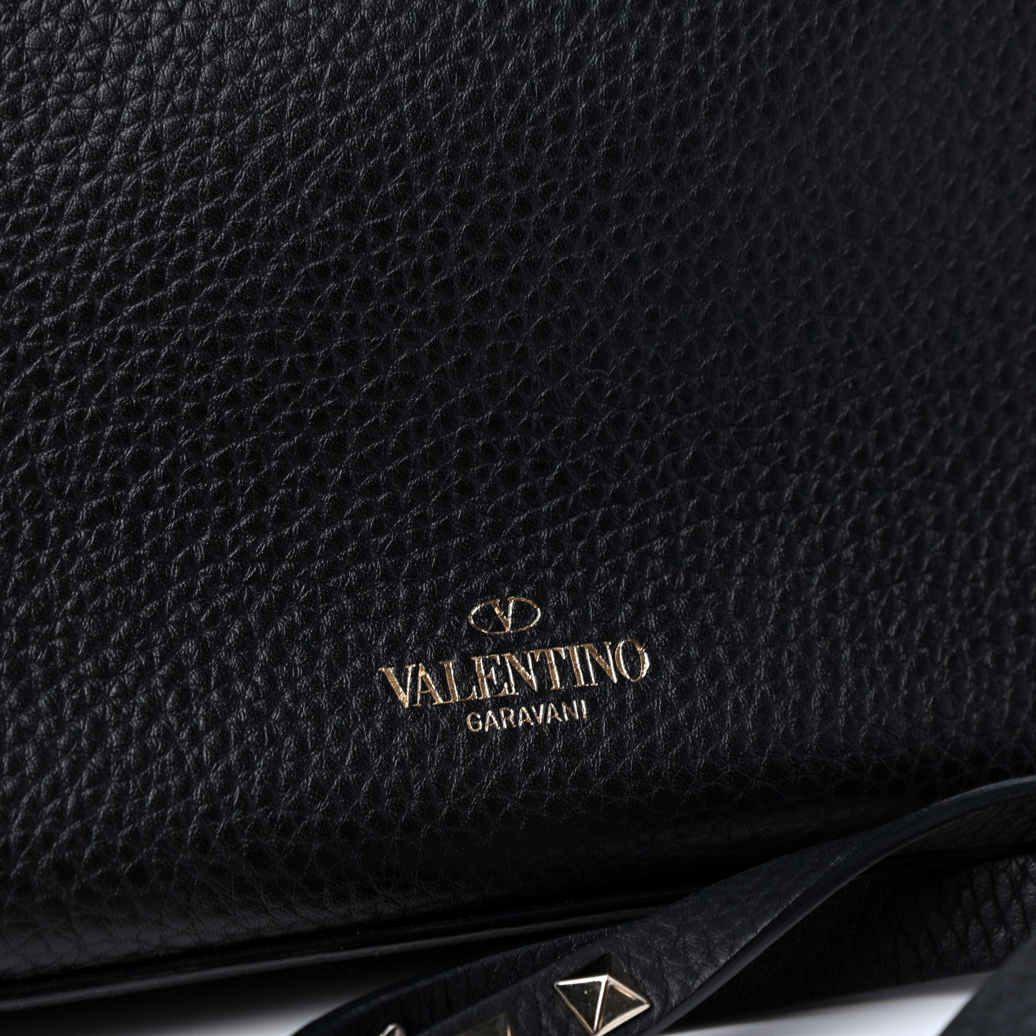 Valentino Garavani Pebbled Calfskin Medium Rockstud Flip Lock Crossbody Bag Black 7 of 10