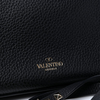 Valentino Garavani Pebbled Calfskin Medium Rockstud Flip Lock Crossbody Bag Black 7 of 10