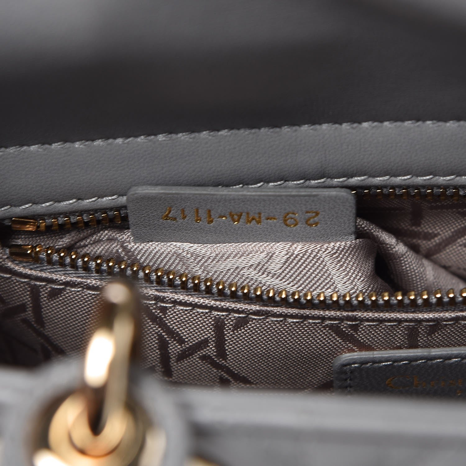 Christian Dior Lambskin Cannage Small My Lady Dior Gris 6 of 9