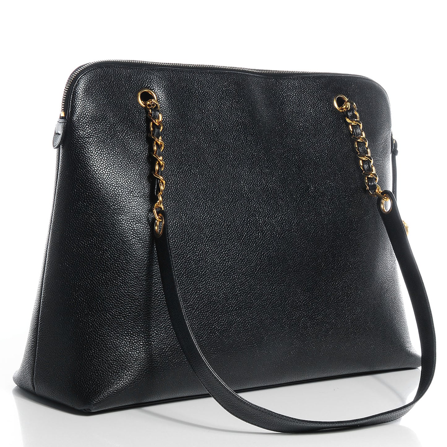 Caviar Large CC Shoulder Bag Black