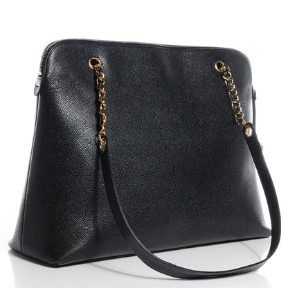 Chanel Caviar Large CC Shoulder Bag Black 3 of 7