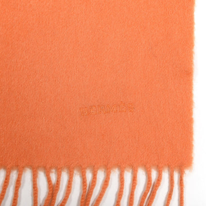 Hermes Cashmere Fringe Scarf Orange 4 of 4