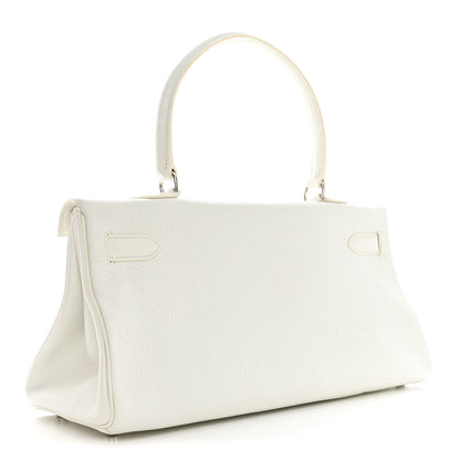 Hermes Taurillon Clemence Shoulder Kelly 40 White 3 of 14