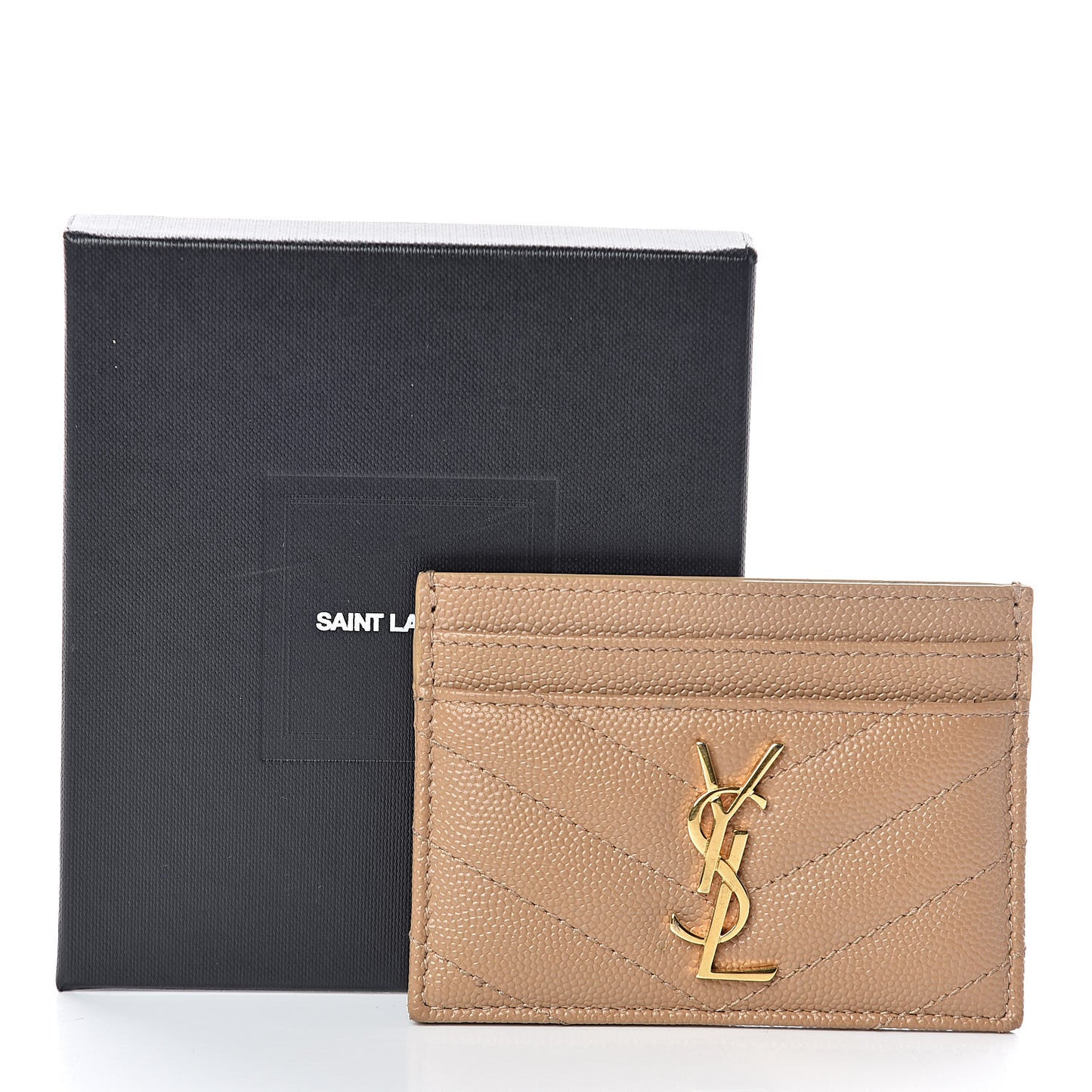 Grain De Poudre Matelasse Chevron Monogram Credit Card Case Cork