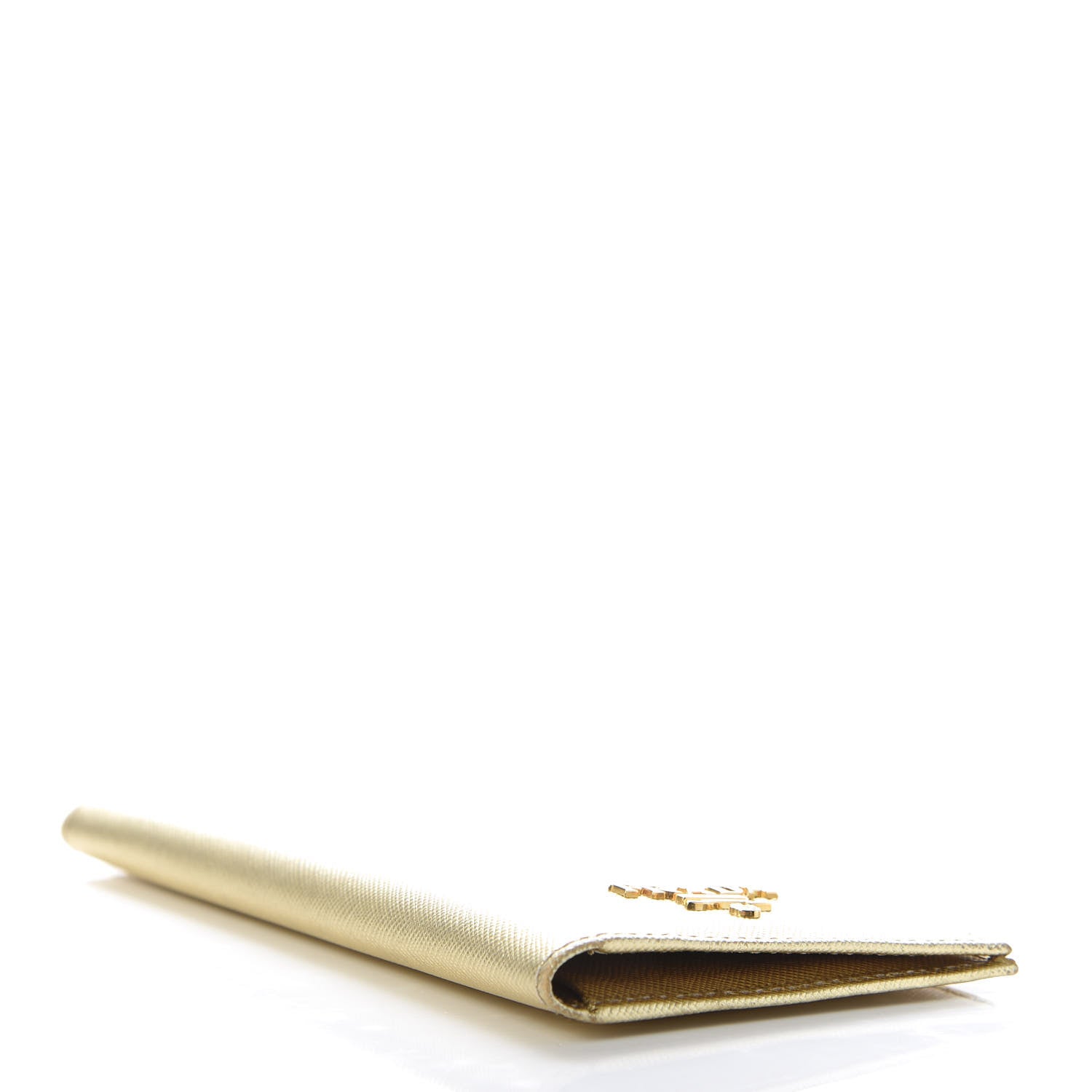 Prada Metallic Saffiano Metal Checkbook Cover Platino 5 of 7