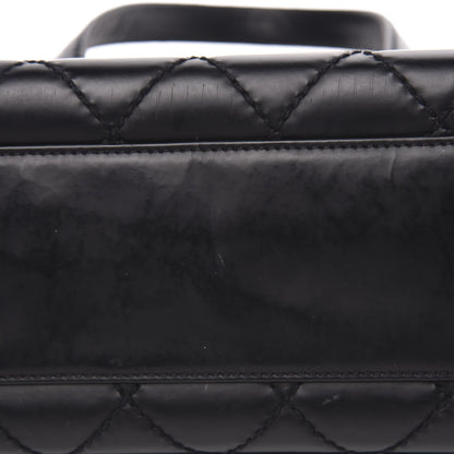 Chanel Calfskin Stitch Surpique Bowler Black 10 of 16