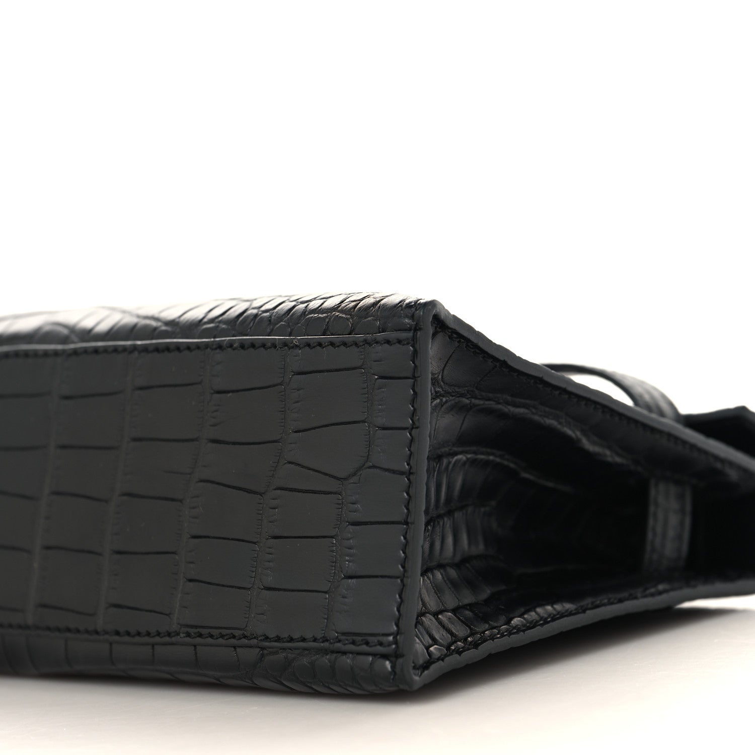 Hermes Matte Alligator Kelly Pochette Black 10 of 12