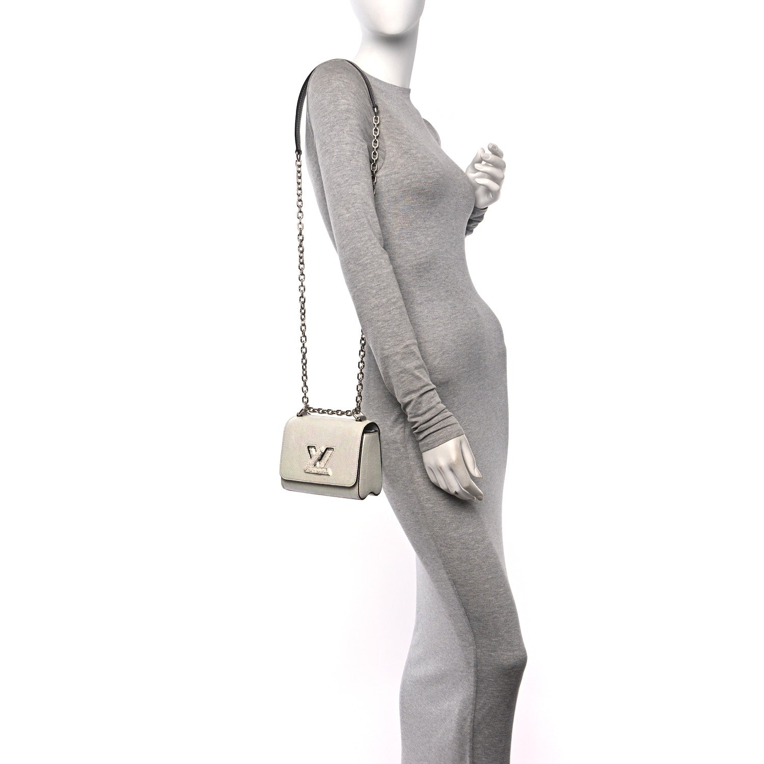 Louis Vuitton Iridescent Lizard Mini Swarovski Strass Twist Shoulder Bag 2 of 10