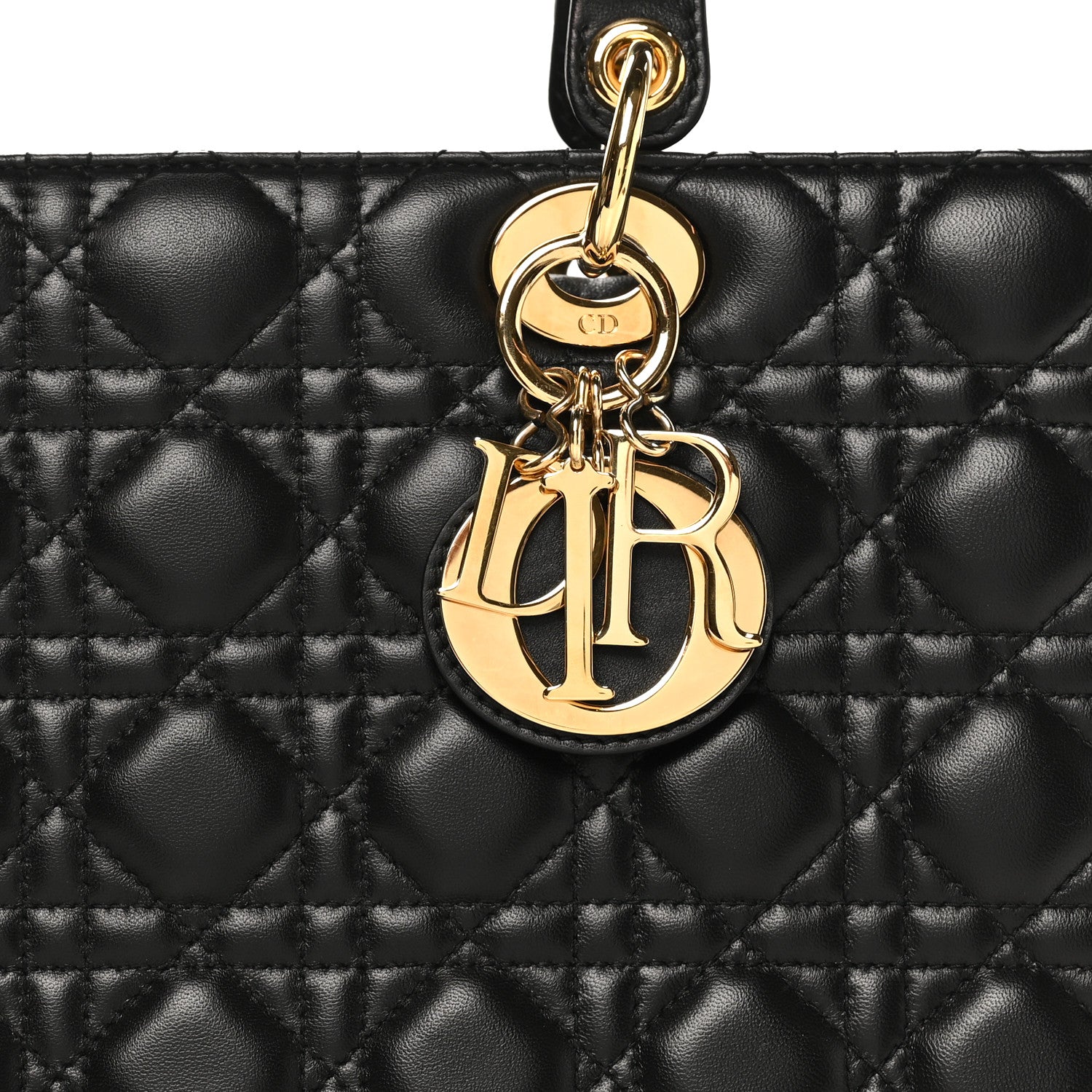 Christian Dior Lambskin Cannage Large Lady Dior Black 1863125