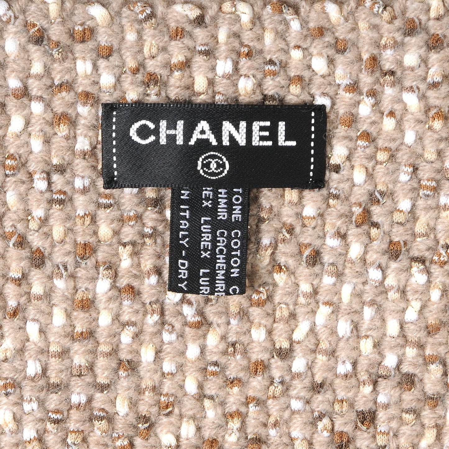 Cotton Cashmere Lurex CC Scarf Beige