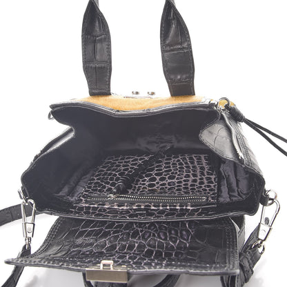 3.1 Phillip Lim 3.1 Calf Hair Calfskin Crocodile Embossed Mini Pashli Satchel Antique Grey Olive 8 of 10