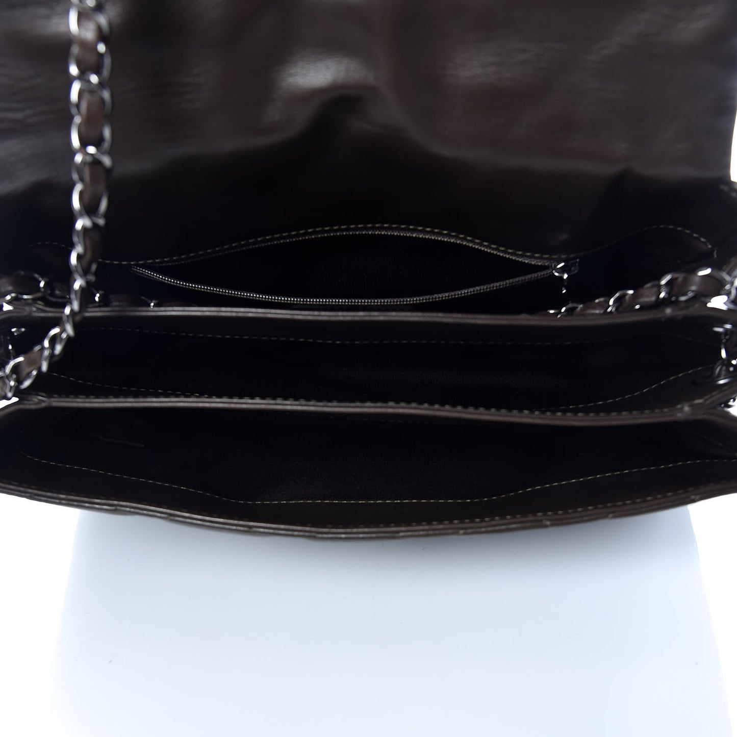 Lambskin Quilted 3 Accordion Flap Bag Dark Khaki