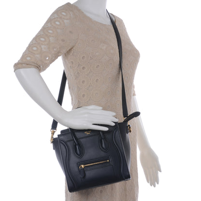 Celine Smooth Calfskin Nano Luggage Navy 2 of 9