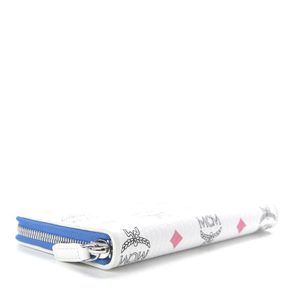 MCM Skyoptic Visetos Zip Around Wallet Diamond White 4 of 7