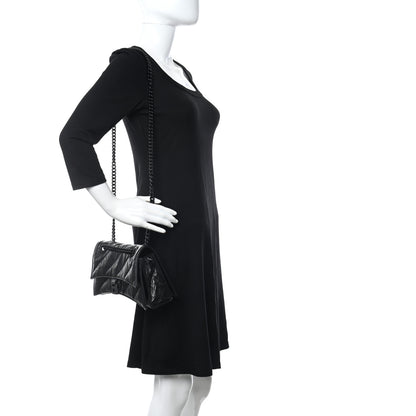 Balenciaga Crushed Calfskin Quilted Matte Black Hardware Small Crush Chain Bag Black 2 of 9
