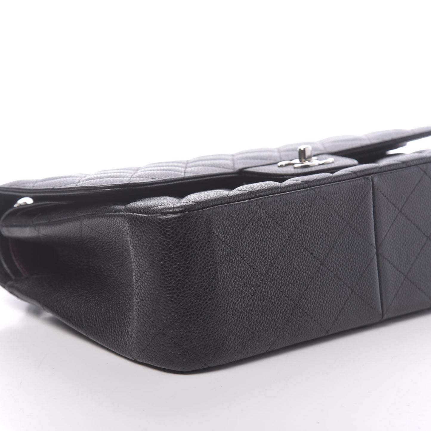 Caviar Quilted Jumbo Double Flap Black