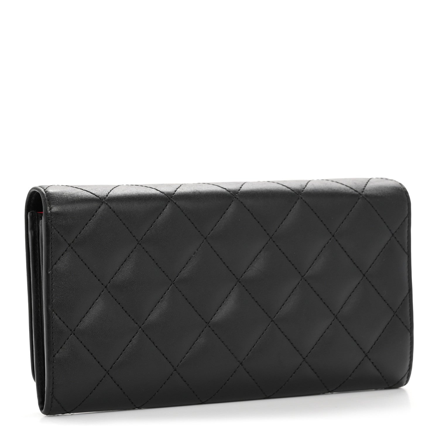 Chanel Calfskin Quilted Cambon Long Double Wallet Black 3 of 12