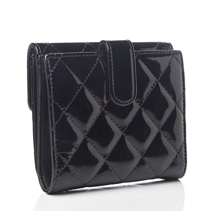 Chanel Patent Quilted Brilliant Compact Wallet Black 2 of 6