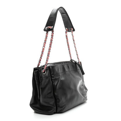 Chanel Lambskin Lax Accordion Hobo Black Pink 3 of 15