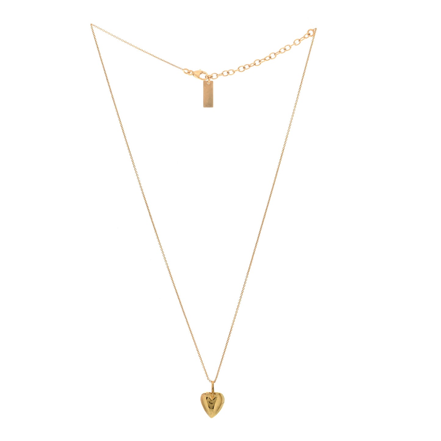 Metal Heart Pendant Necklace Gold