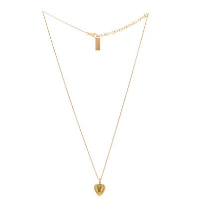 Saint Laurent Metal Heart Pendant Necklace Gold 3 of 5