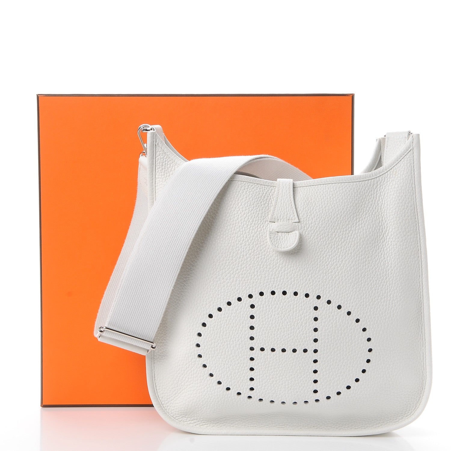 Hermes Taurillon Clemence Evelyne III PM White 9 of 9