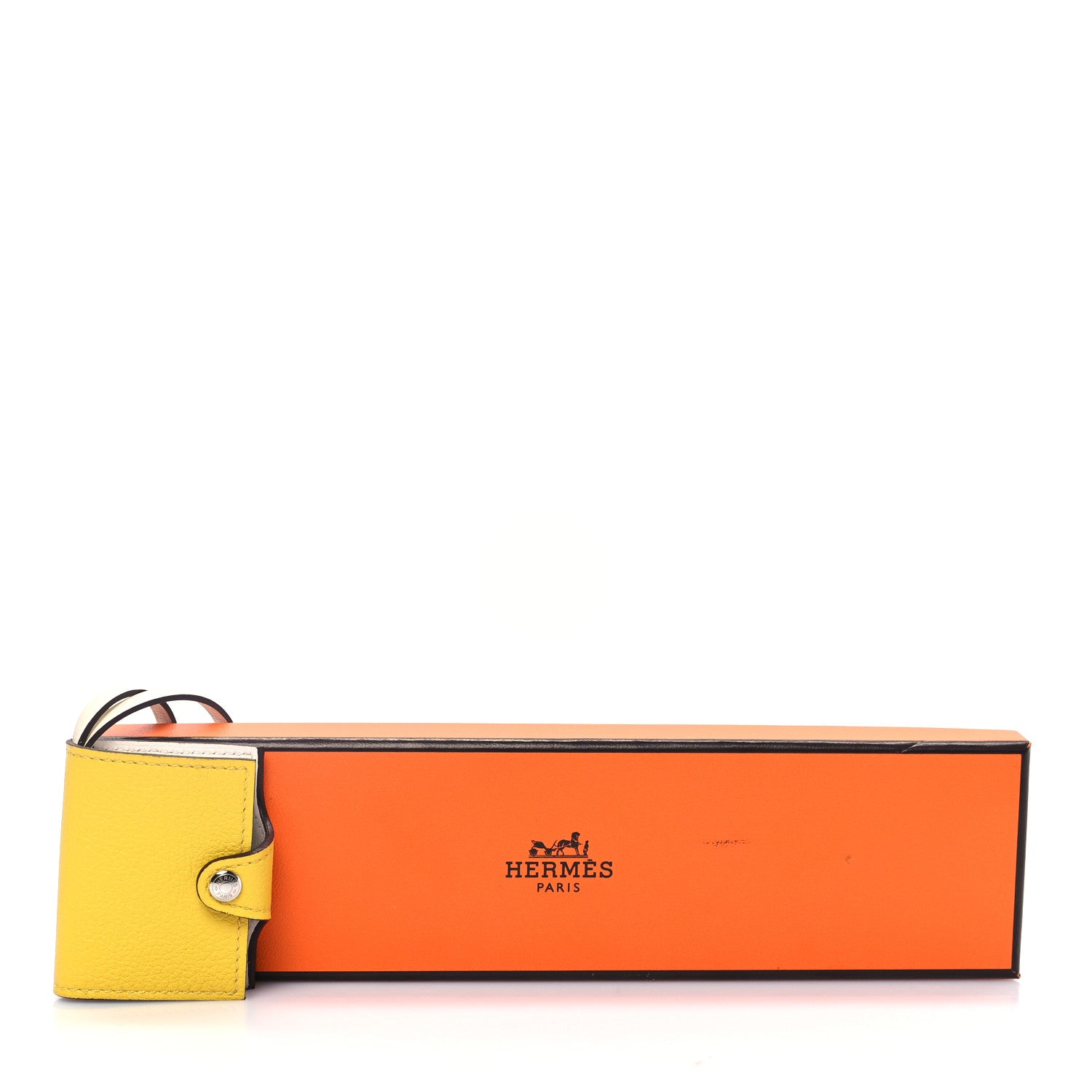Hermes Evercolor Swift Verso Ulysse Nano Bag Charm Jaune de Naples Nata 4 of 4