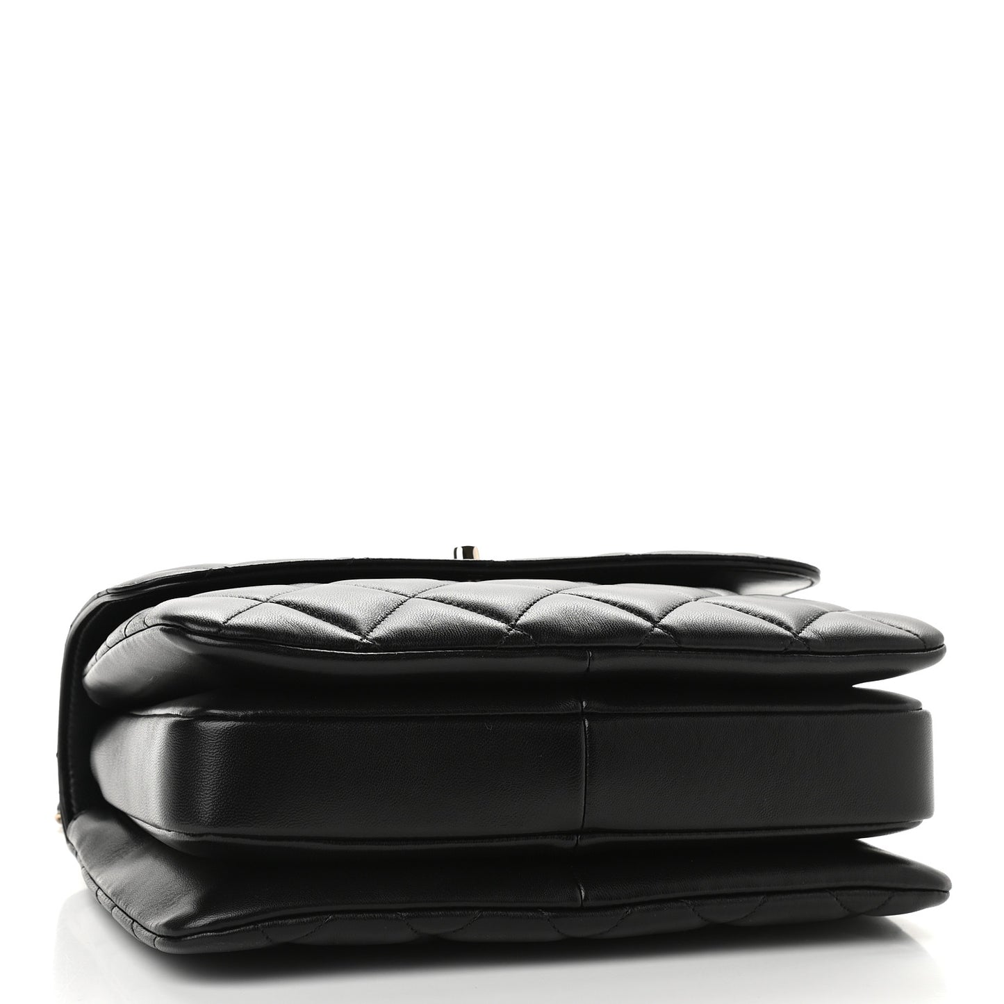 Lambskin Quilted Small Trendy CC Dual Handle Flap Bag Black