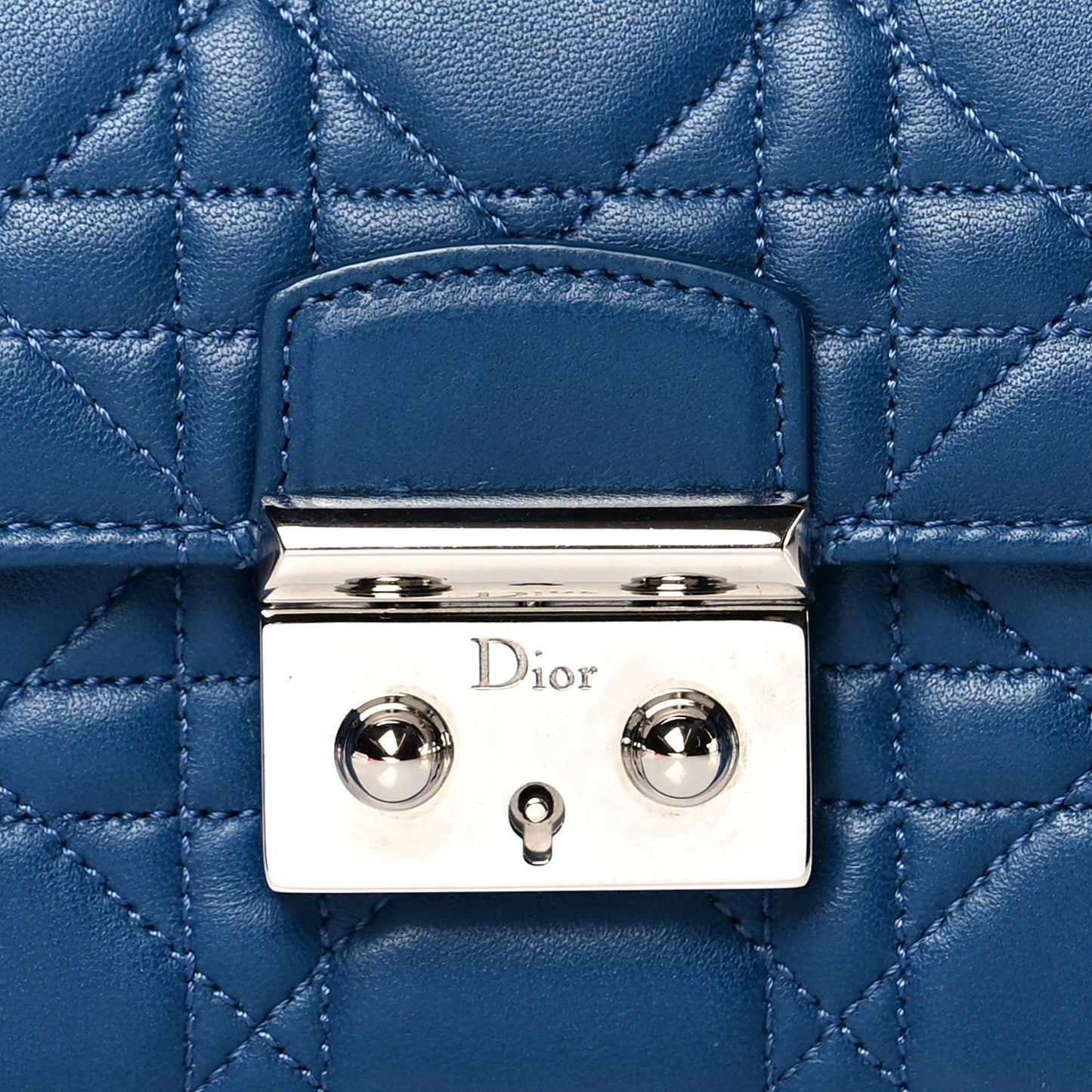 Lambskin Cannage Miss Dior Explorateur Compact Wallet Navy