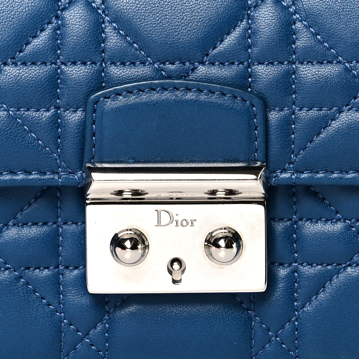 Christian Dior Lambskin Cannage Miss Dior Explorateur Compact Wallet Navy 8 of 8