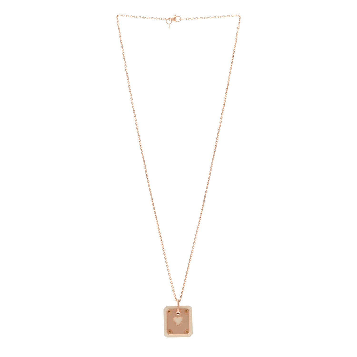 Hermes Rose Gold Plated Swift As de Coeur Pendant Necklace Nata 3 of 8