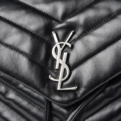 Saint Laurent Calfskin Y Quilted Monogram Small Loulou Backpack Black 9 of 11